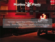 Tablet Screenshot of monkeypantsbar.com